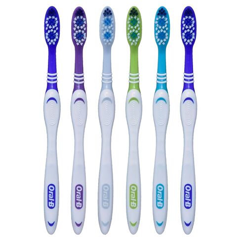 فرشاة أسنان أورال-بي مزدوجة التنظيف، ناعمة، عدد 6 in Kuwait