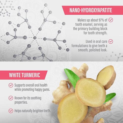 معجون أسنان جوروناندا الحساس - 5% نترات البوتاسيوم لتخفيف حساسية الأسنان، نانو هيدروكسيباتيت والكركم الأبيض للثة السعيدة، خالي من الفلورايد، نعناع القرنفل الطبيعي، 4.2 أونصة in Kuwait