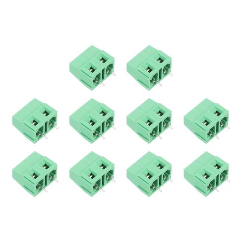 موصلات كتلة طرفية من MECCANIXITY PCB، 10 قطع 2 دبوس 7.62 مم/0.3 بوصة موصل كتلة طرفية لتركيب PCB (يمكن تقسيمها) 300 فولت 10 أمبير للمشروعات الإلكترونية DIY (أخضر، 16 × 19 × 10 مم) in Saudi Arabia