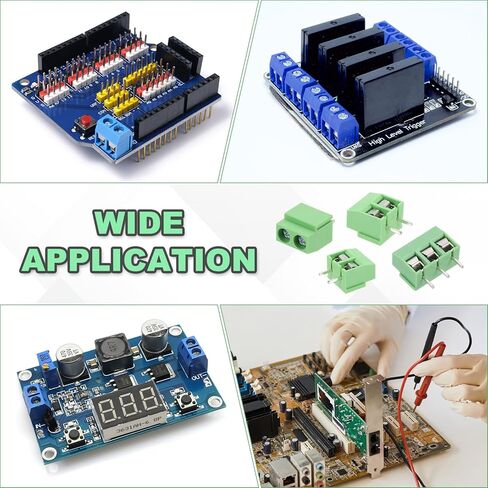 موصلات كتلة طرفية من MECCANIXITY PCB، 10 قطع 2 دبوس 7.62 مم/0.3 بوصة موصل كتلة طرفية لتركيب PCB (يمكن تقسيمها) 300 فولت 10 أمبير للمشروعات الإلكترونية DIY (أخضر، 16 × 19 × 10 مم) in Saudi Arabia