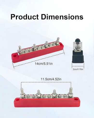 كتلة توزيع الطاقة الطرفية لشريط الحافلة 12 فولت 150 أمبير مع غطاء، كتلة توزيع الطاقة الأرضية المقاومة للهب السلبية 12 فولت-48 فولت للقوارب البحرية RV الشمسية والسيارات - قطعتان in Kuwait