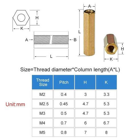M2 M2.5 M3 M4 M5 Hex Standoff النحاس فاصل مسدس الوقوف PCB اللوحة الأم عمود رف مسمار النحاس عمود الجوز المسمار (ذكر أنثى، L 10MM_M2.5 20PCS) in Saudi Arabia