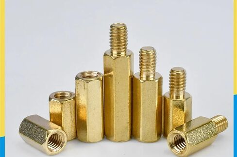 M2 M2.5 M3 M4 M5 Hex Standoff النحاس فاصل مسدس الوقوف PCB اللوحة الأم عمود رف مسمار النحاس عمود الجوز المسمار (ذكر أنثى، L 10MM_M2.5 20PCS) in Saudi Arabia