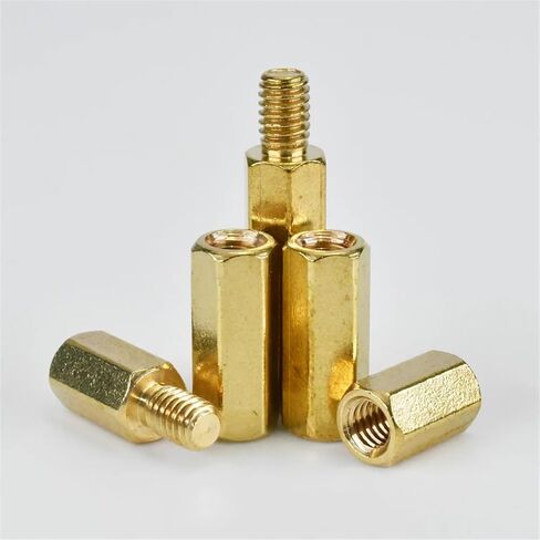 M2 M2.5 M3 M4 M5 Hex Standoff النحاس فاصل مسدس الوقوف PCB اللوحة الأم عمود رف مسمار النحاس عمود الجوز المسمار (ذكر أنثى، L 10MM_M2.5 20PCS) in Saudi Arabia