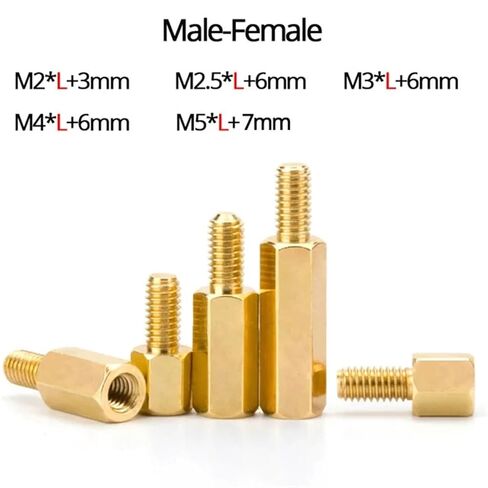 M2 M2.5 M3 M4 M5 سداسي المواجهة النحاس فاصل مسدس الوقوف لوحة PCB اللوحة الأم عمود رف مسمار النحاس عمود الجوز الترباس المسمار (ذكر أنثى، L 18MM_M2.5 20PCS) in Saudi Arabia