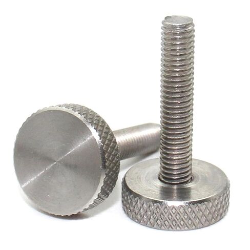 304 Stainless Steel Knurl Flat Head Hand Tighten Thumb Screw Bolt M6 M8 8/10/12-60mm Curtain Wall Glass 2/5Pcs(45mm,M6 x5pcs) in Saudi Arabia