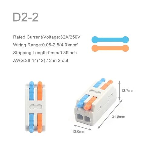 Universal Compact Wiring Splicing Conector 10PCS Fast Wiring Cable Connectors Universal Compact Splitter Electrical Conductors Push-in Home Terminal Block in Saudi Arabia