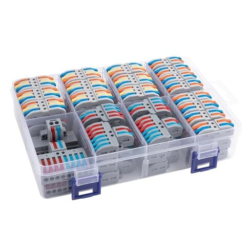 Universal Compact Wiring Splicing Conector Fast Wire Connector Universal Compact Conductor Splicing Push-in Lever Crimping Terminal Block 1 in Multiple Out Connectors(28pcs Box) in Saudi Arabia