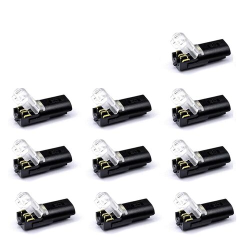 Universal Compact Wiring Splicing Conector 10/30/50pcs Wire Connect Terminal Connector, 2-pin Bidirectional Cable Buckle Connector DC Lock Cover Suitable L+E+D(10 PCS) in Saudi Arabia