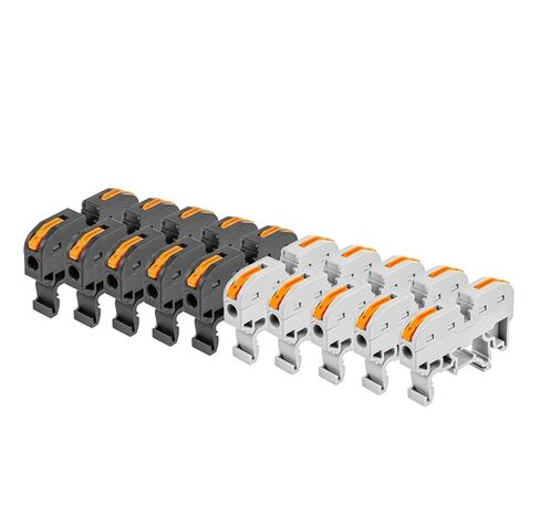 Universal Compact Wiring Splicing Conector Din Rail 211 Wire Connector with Conductive Strip and Number Marker(Mix 10PCS Set) in Saudi Arabia