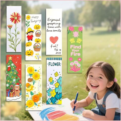 50 Sets Bookmark Making Kit, with 50 Clear Bookmark Sleeves, 50 Colorful Tassels, 60 Kraft Paper Blank Bookmarks, DIY Bookmarks for Party, Decoration, Teaching or Record Reading Experience in Saudi Arabia