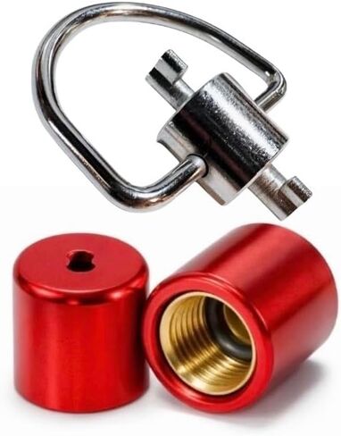The HVAC 3-in-1 Multi Key Tool & 2 Pink Brass 1/4 inch Refrigerant locking caps Safe guard your AC systems efficiency and the environment from lost or accidental Miss-Use. ECWB, Red (3in1) in Saudi Arabia