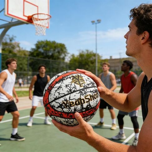 Glow in The Dark Basketball-Light up Ball Holographic Reflective and Cool Glow Basketball, Durable and Stylish for All Courts Complete Air Pump Kit,Holiday The Perfect in Saudi Arabia