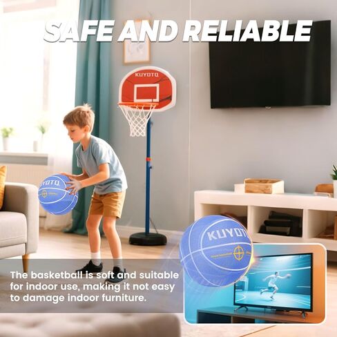 كرة السلة الصامتة مقاس 5 من KUYOTQ مع غطاء من القماش الناعم، لا تساقط، لا بقايا، كرة سلة متينة وهادئة للتدريب في الأماكن المغلقة، للشقق والصالات الرياضية المنزلية، لا حاجة إلى مضخة in Kuwait