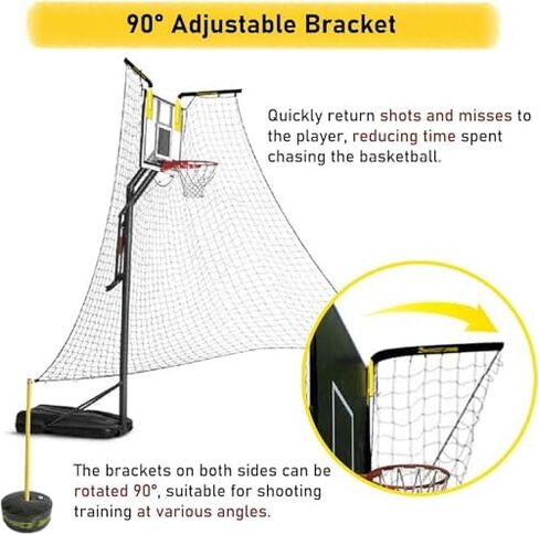 Automatic Basketball Return Attachment for Hoop, Rotatable Rebounder with Net, Efficient Shooting Device for Basketball Goals, Perfect Training Aid for Players in Saudi Arabia