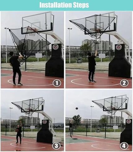 Portable Basketball Return System, Wall-Mounted Shot Rebounder, Automatic Basketball Hoop Returner, Metal Rotating Basketball Shooting Aid for Home Practice in Saudi Arabia
