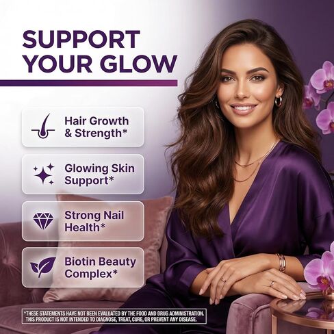Clean Nutra Biotin Gummies | Collagen, Hyaluronic Acid, Keratin Hair Vitamins Supplement - Hair Growth Support, Skin & Nails - Vitamins C, D, E, B6 & B12 - US Made for Women & Men | 60 Gummy Count in Saudi Arabia