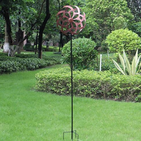 Outdoor Garden Wind Spinner Metal Decorative Yard Kinetic Sculpture Classic Rustic 48x10 Inch in Kuwait