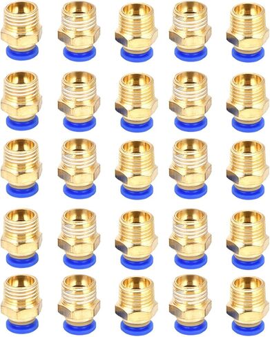 Pneumatic Male Connector Durable Quick Fittings Adapter for Pipe and Tools, 25Pcs G1/4 for Workshops in Saudi Arabia