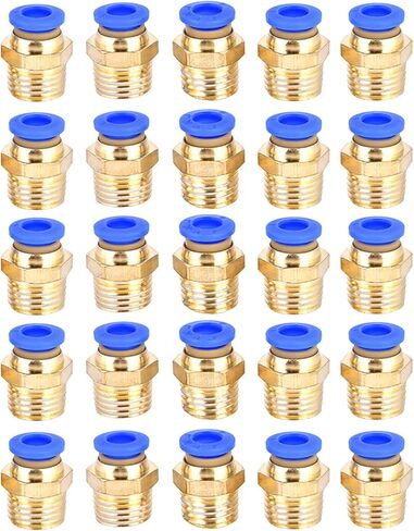 Pneumatic Male Connector Durable Quick Fittings Adapter for Pipe and Tools, 25Pcs G1/4 for Workshops in Saudi Arabia