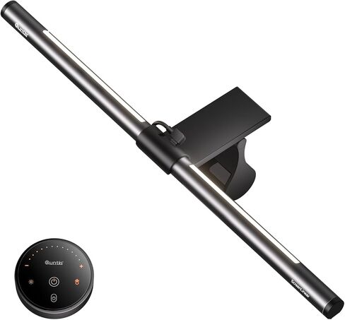 Quntis Monitor Light Bar مع جهاز التحكم عن بُعد ، لا تهج في العين ، مصباح مكتب المكتب المنزلي المنزلي (أبيض) ، تعتيم بدون خطوة ، سهلة الإعداد الإضاءة الخلفية لضوء الكمبيوتر لشاشات الألعاب المنحنية in Kuwait