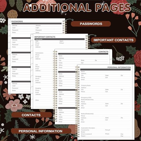 2026-2030 Monthly Planner - 5 Year Planner/Calendar, 5 Year Calendar 2026-2030 Monthly Planner with Tabs, Jan. 2026 - Dec. 2030, 9" x 11", Twin-Wire Binding, Double-Side Pocket - Pinecone in Saudi Arabia