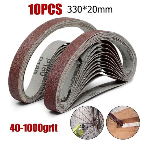 Carbide Sanding Belts, 10pcs 20x330mm Sanding Belt 40-1000Grit Grinding Polishing Belts Angle Grinder Discs(80#) in Saudi Arabia