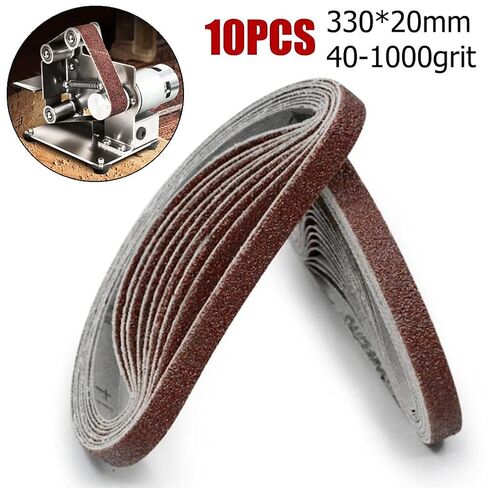 Carbide Sanding Belts, 10pcs 20x330mm Sanding Belt 40-1000Grit Grinding Polishing Belts Angle Grinder Discs(80#) in Saudi Arabia