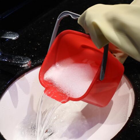 Uiifan 6 Pcs 8 Quart Cleaning Bucket Small Sanitizing Square Bucket Detergent Pail for Home Commercial Restaurant Kitchen Office School (Red) in Saudi Arabia