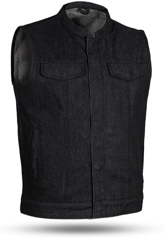 First Mfg Co - Kreshaw - Men's Motorcycle Biker Riding Denim Vest in Kuwait