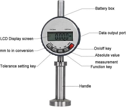 مقياس ملف تعريف محمول، جهاز اختبار خشونة السطح الرقمي، نطاق القياس 0-6.5 مم، الدقة 1 ميكرومتر، عملية سهلة، لقياس محيط السطح والحفر. in Kuwait