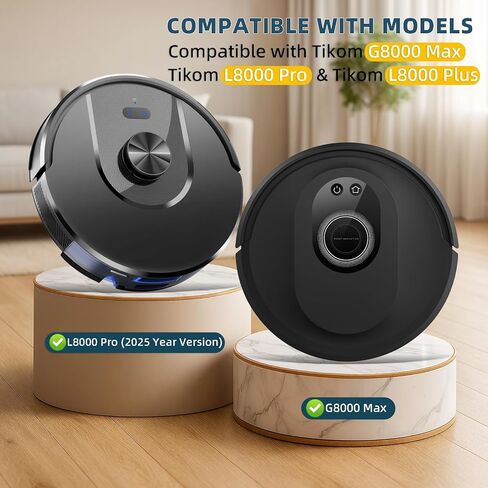 20-Piece Accessories Kit Compatible with Tikom G8000 Max / L8000 Pro (2025 New Vision) / L8000 Plus Robot Vacuum Replacement Parts, Includes 2 Main Brushes, 6 Side Brushes, 6 HEPA Filters, 6 Mop Pads in Kuwait