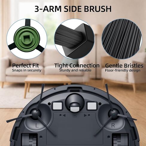 20-Piece Accessories Kit Compatible with Tikom G8000 Max / L8000 Pro (2025 New Vision) / L8000 Plus Robot Vacuum Replacement Parts, Includes 2 Main Brushes, 6 Side Brushes, 6 HEPA Filters, 6 Mop Pads in Kuwait