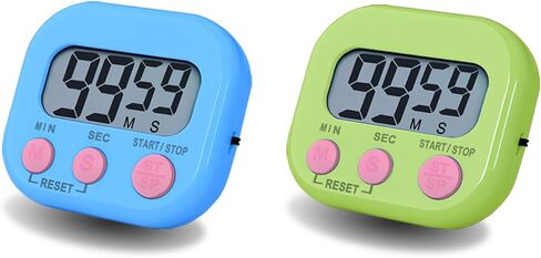 Timers, BESTWYA Magnetic Timer with Clear LCD Screen 3 Big Buttons On/Off Switch Count Up and Down Function for Kitchen,Study,Work,Exercise Training,Outdoor Activities (6,6 Colors) in Saudi Arabia
