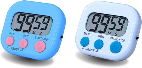 Timers, BESTWYA Magnetic Timer with Clear LCD Screen 3 Big Buttons On/Off Switch Count Up and Down Function for Kitchen,Study,Work,Exercise Training,Outdoor Activities (6,6 Colors) in Saudi Arabia