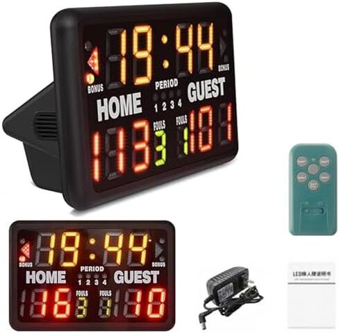 Portable LED Electronic Basketball Scoreboard with Remote, Buzzer Alarm, Countdown Timer, for Outdoor Games and Professional in Saudi Arabia