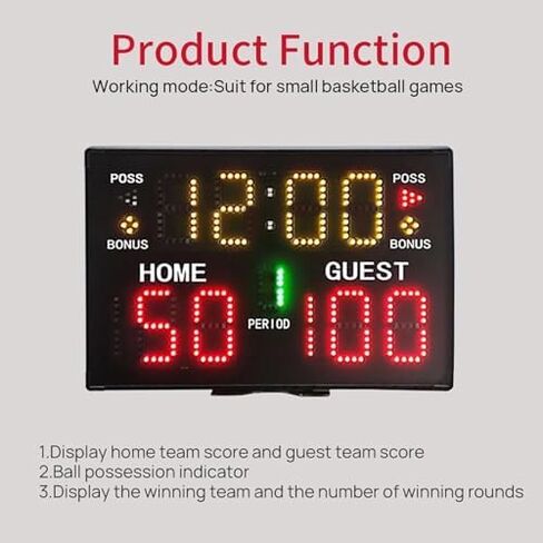 Portable LED Digital Scoreboard with 11 Digits, Remote Control and Buzzer for Basketball, Football, Volleyball in Saudi Arabia