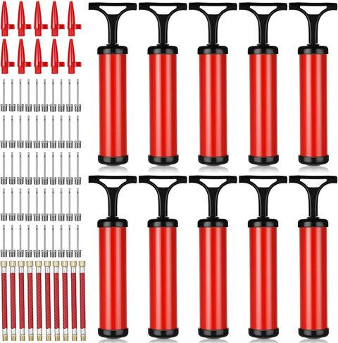 10 Pcs Portable Air Pump Ball Pump for Sports with Needles Nozzles Flexible Extension Hose Air Balls Pumps Bulk for Soccer Basketball Football Volleyball in Saudi Arabia