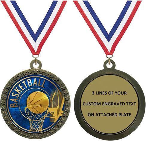 حزمة ميداليات Express مكونة من 10 (أو أكثر) ميداليات جائزة كرة السلة الذهبية مقاس 2.25 بوصة مع أو بدون نقش أسماء نصية مخصصة محفورة in Kuwait