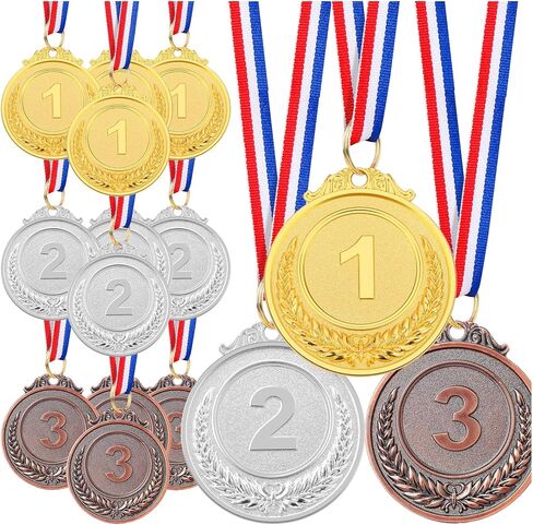 15Pcs Medals for Awards, Gold, Silver and Bronze Medals, 1st, 2nd, 3rd Award Medal for Competitions, Party, Sports Events and Celebration Souvenir in Kuwait