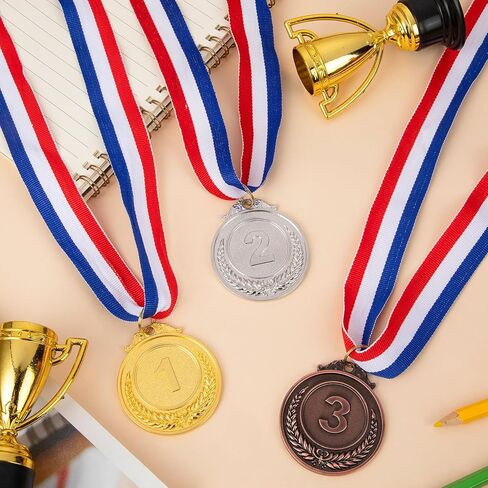 15Pcs Medals for Awards, Gold, Silver and Bronze Medals, 1st, 2nd, 3rd Award Medal for Competitions, Party, Sports Events and Celebration Souvenir in Kuwait