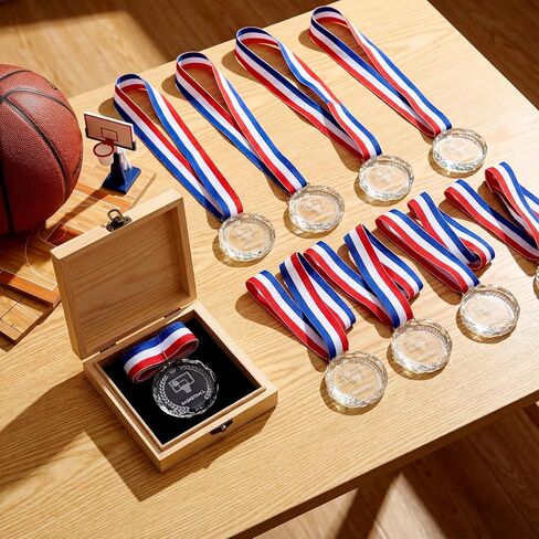 10 Pcs Crystal Basketball Award Medals Bulk 2 Inch Basketball Medals for Awards Team Participation Trophy with Neck Ribbons for Team Gift Sports Party Games Favors Award Prize Supply in Saudi Arabia