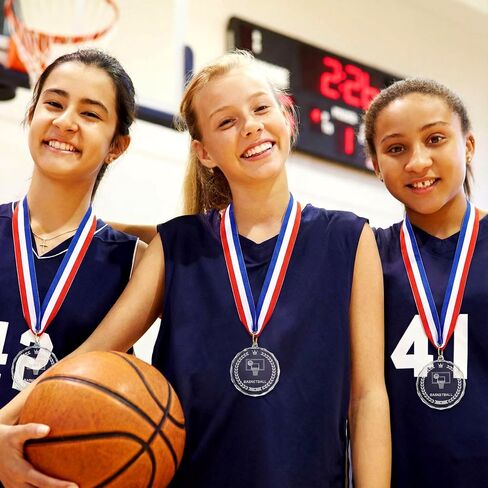 10 Pcs Crystal Basketball Award Medals Bulk 2 Inch Basketball Medals for Awards Team Participation Trophy with Neck Ribbons for Team Gift Sports Party Games Favors Award Prize Supply in Saudi Arabia