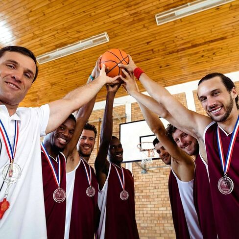 10 Pcs Crystal Basketball Award Medals Bulk 2 Inch Basketball Medals for Awards Team Participation Trophy with Neck Ribbons for Team Gift Sports Party Games Favors Award Prize Supply in Saudi Arabia