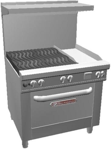 Southbend 4362A-1G 36" Ultimate Restaurant Gas Range w/ 4 Non Clog Burners (Wavy Grates), 12" Left Griddle & Convection Oven in Saudi Arabia