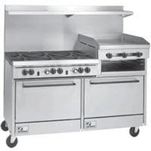 مجموعة Southbend S60AA-2RR، 60 بوصة، 6 شعلات (28000 وحدة حرارية بريطانية)، شواية/شواية 24 بوصة (منصة in Kuwait