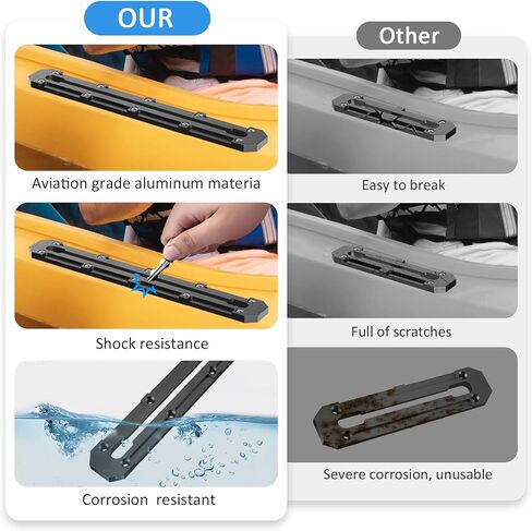 قطعتان من حامل مسار كاياك، مسار سكة حديد كاياك، مسار كاياك من الألومنيوم، ملحقات تثبيت مسار كاياك، لحامل قضيب الصيد، حامل الأكواب، حاملات المجداف، مرابط المرساة (12 بوصة) in Kuwait