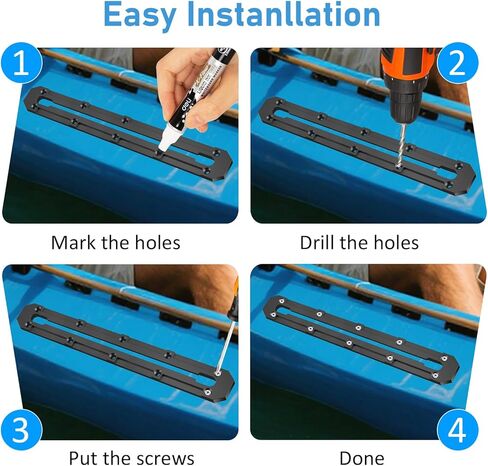 قطعتان من حامل مسار كاياك، مسار سكة حديد كاياك، مسار كاياك من الألومنيوم، ملحقات تثبيت مسار كاياك، لحامل قضيب الصيد، حامل الأكواب، حاملات المجداف، مرابط المرساة (12 بوصة) in Kuwait