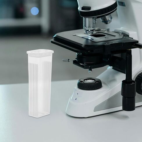 GANAZONO 50pcs Laboratory Slide Staining Jar Set with 5-slot High Transparency Plastic Slide Rack Narrow Opening Drain Container and Staining in Saudi Arabia