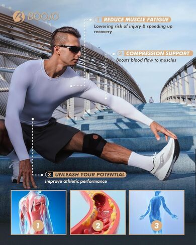 BOOJO 5 Pack Mens Compression Shirts Bundled with 3 Pack Mens Sweatpants-2X in Kuwait